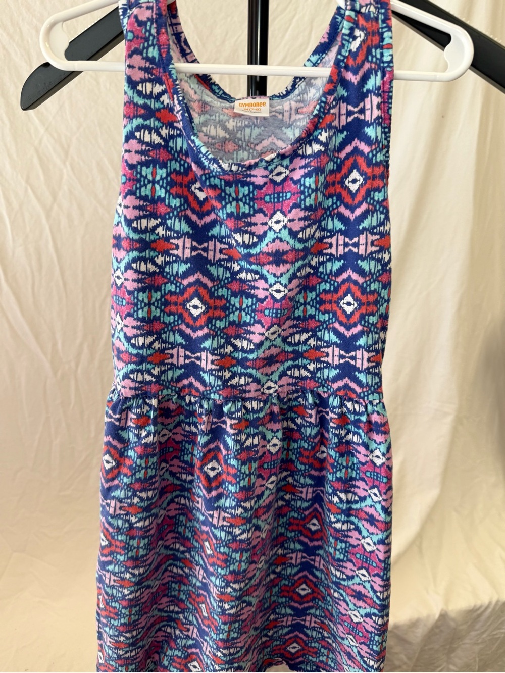 Gymboree Girls Navy, Pink & Teal Aztec Tank Dress